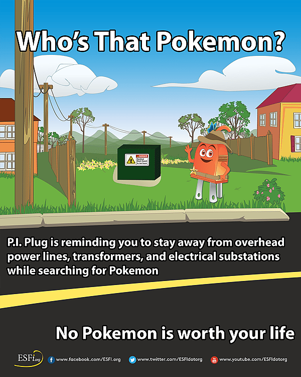 Keep safe while playing Pokemon Go: Don't get shocked catching Pokemon -  Electrical Safety Foundation